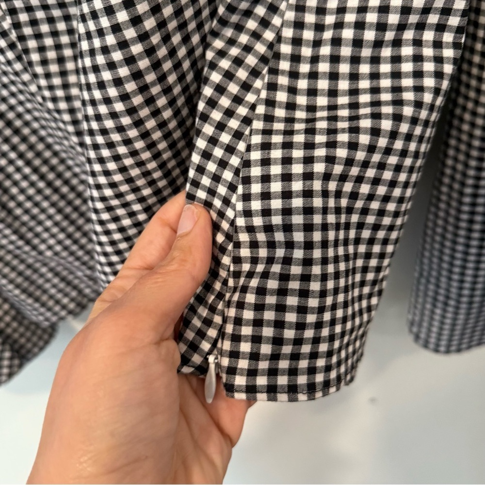 Scripted Blouse, Checkered Pattern One Off Should… - image 7